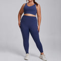 plus size high elastic yoga fitness wear women's brushed nude yoga wear suit running bubble wrap sportswear