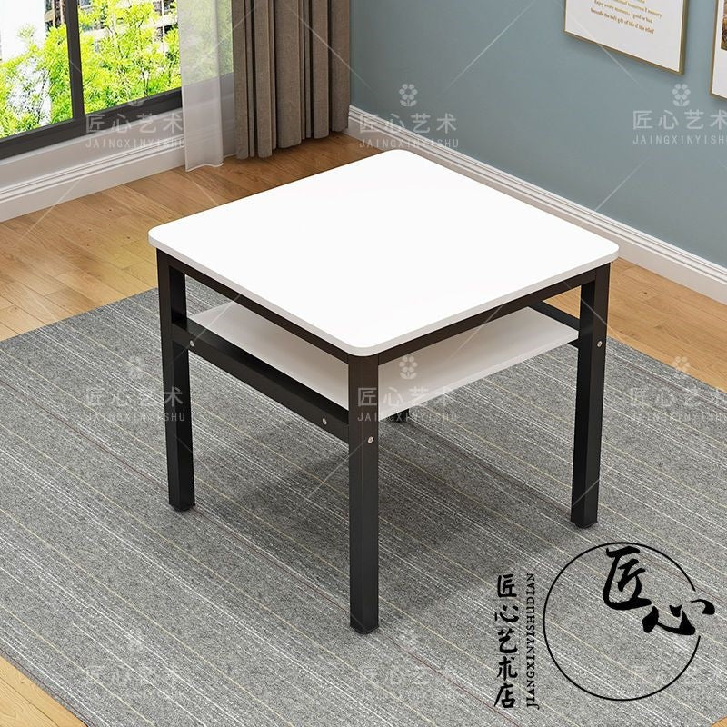 Simple double-layer dining table and chair combination square table for homeeconomic small apartment dining table and chair fashion storage small table