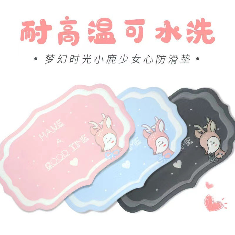 Car anti-slip mat pvc silicone coaster heat insulation pad decorative car creative cartoon interior center console organizer