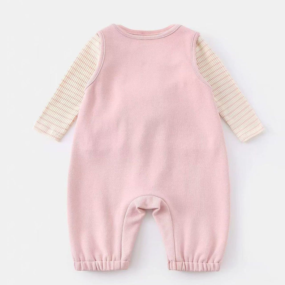 Spring overalls for young babies: stylish spring outfit set for one-year-old girls - trendy pants and spring apparel for infants and toddlers