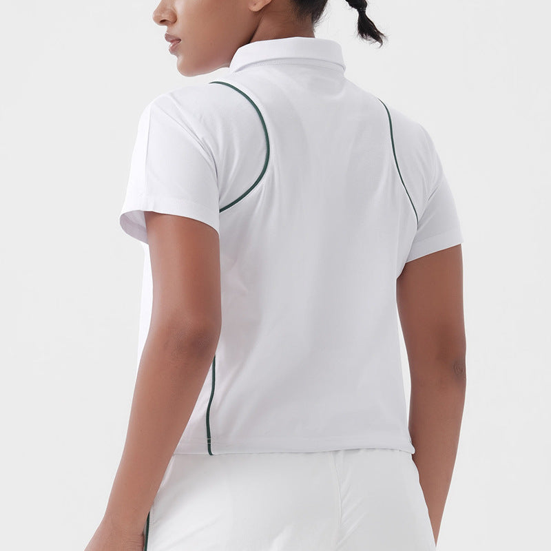 New women's casual quick-dry activewear: autumn sports running t-shirt, polo shirt, loose-fit training top