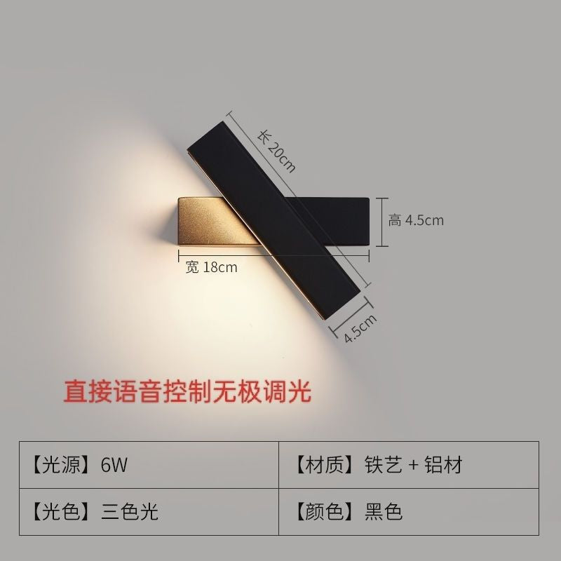 Bedroom bedside wall lamp modern minimalist living room background wall study room track creative rotating lighting fixture