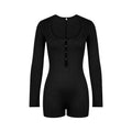 Solid color basic hollow-out slim-fit long sleeve jumpsuit women's european and american autumn new style  independent store jumpsuit