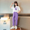 Girls' summer outfit: stylish  new collection - trendy short-sleeve top and shorts set for girls and big girls