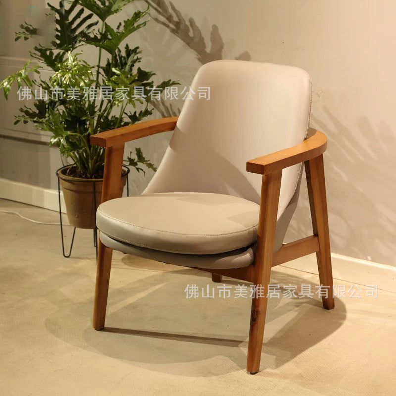 Cafe Solid wood back chair Restaurant Dessert milk tea shop Leisure sofa Table and chair combination Rest area Card seat