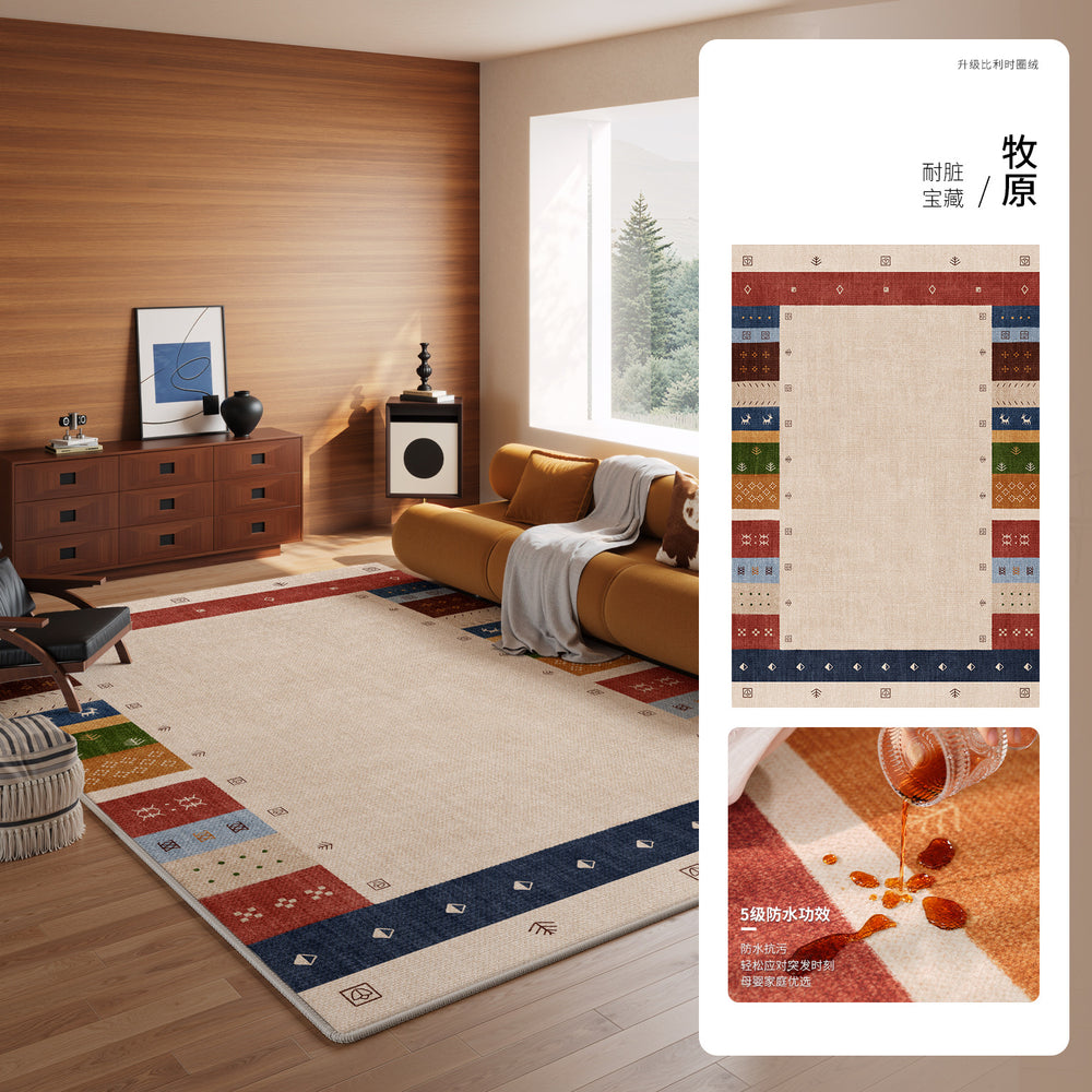 Carpet living room medieval style anti-cat scratching sofa coffee table blanket bedroom large area full bed side blanket waterproof anti-fouling