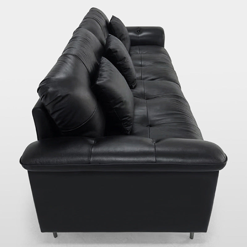 Time-increasing traceable nebula sofa straight row small apartment living room half green leather sofa medieval style oil wax jazz sofa