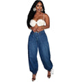 European and american style women's jeans -  cross-border fashion: versatile wide-leg casual pants with side zipper detail