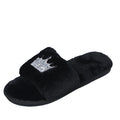 Fuzzy slippers women's 2024 spring new korean style flat crown one-strap warm home & outdoor cotton slippers