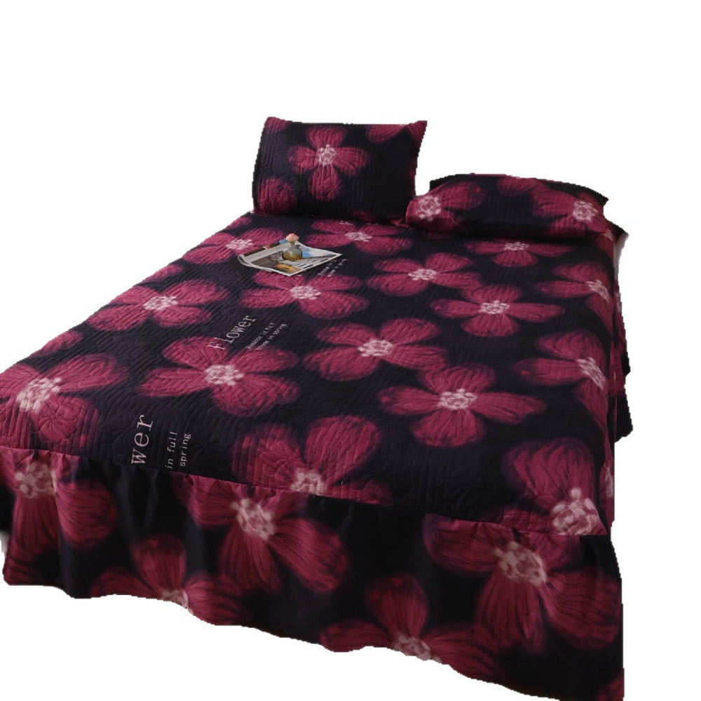 2026 amazon quilted bed skirt bedspread heightened double anti-static breathable mattress simmons bedspread three-piece set