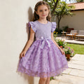 summer korean style girls' short-sleeve lace floral dress - trendy korean kids' formal dress