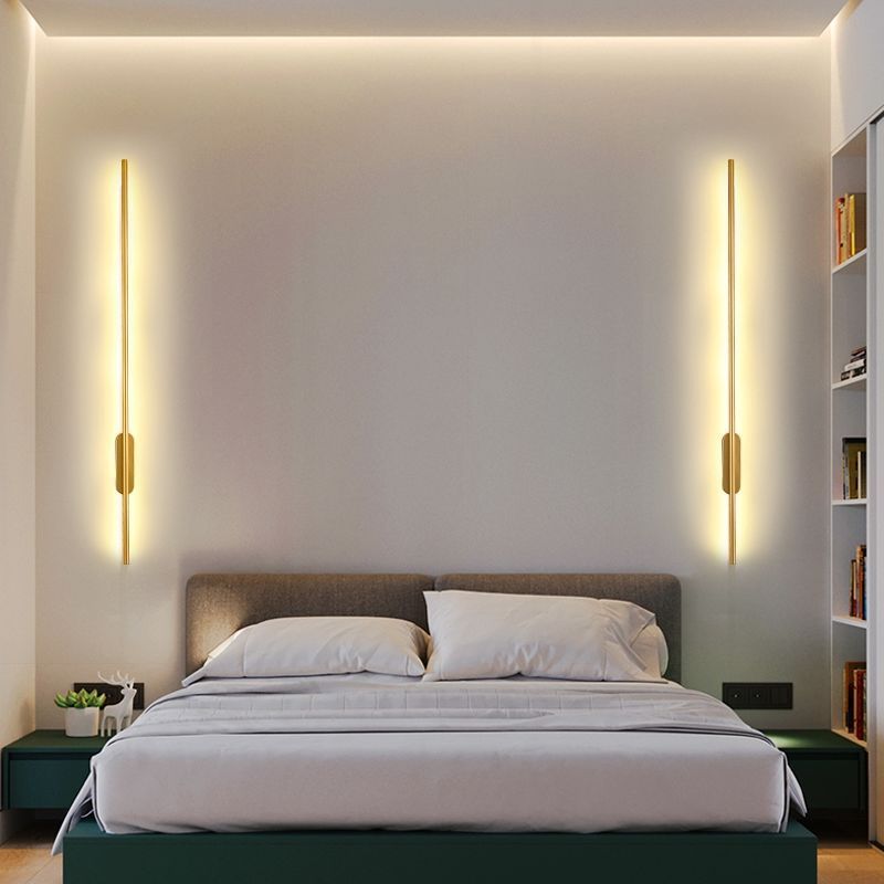 Modern minimalist light luxury grid lamp, minimalist living room tv background wall light, bedroom bedside light, linear wall sconce