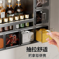 No-drill kitchen spice rack - multifunctional wall-mounted organizer for home, oil, salt, sauce, vinegar, and condiment storage