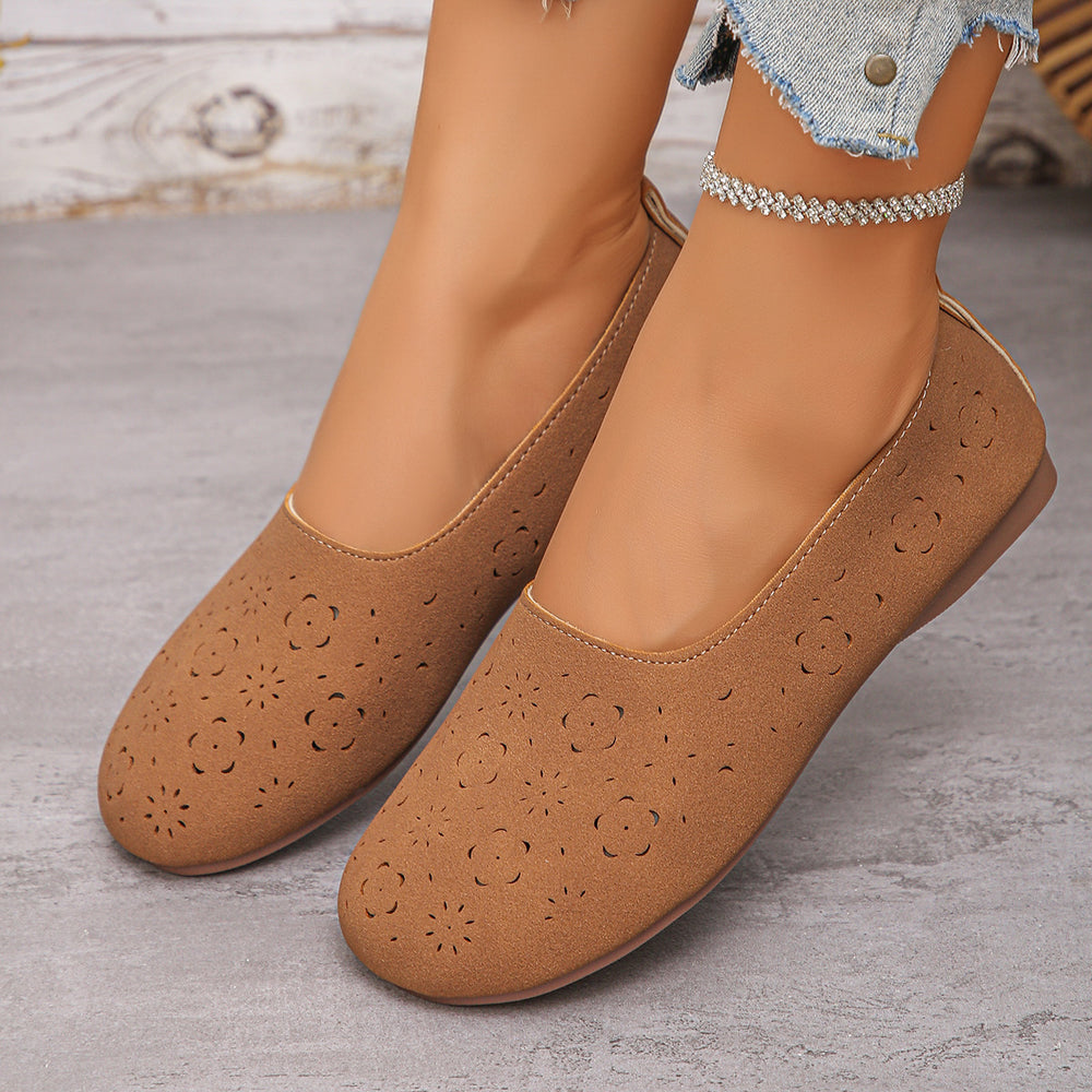 Fashionexportnew arrivalplus sizecut outlow ankleflats women's retro soft bottom breathable slip-on loafers bean shoes