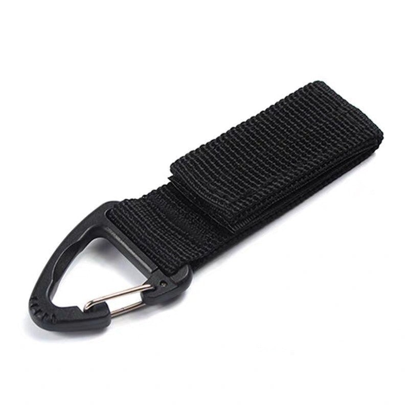 Outdoor tactical nylon webbing backpack buckle single point triangular buckle multi-functional mountaineering buckle D type hanging ring keychain