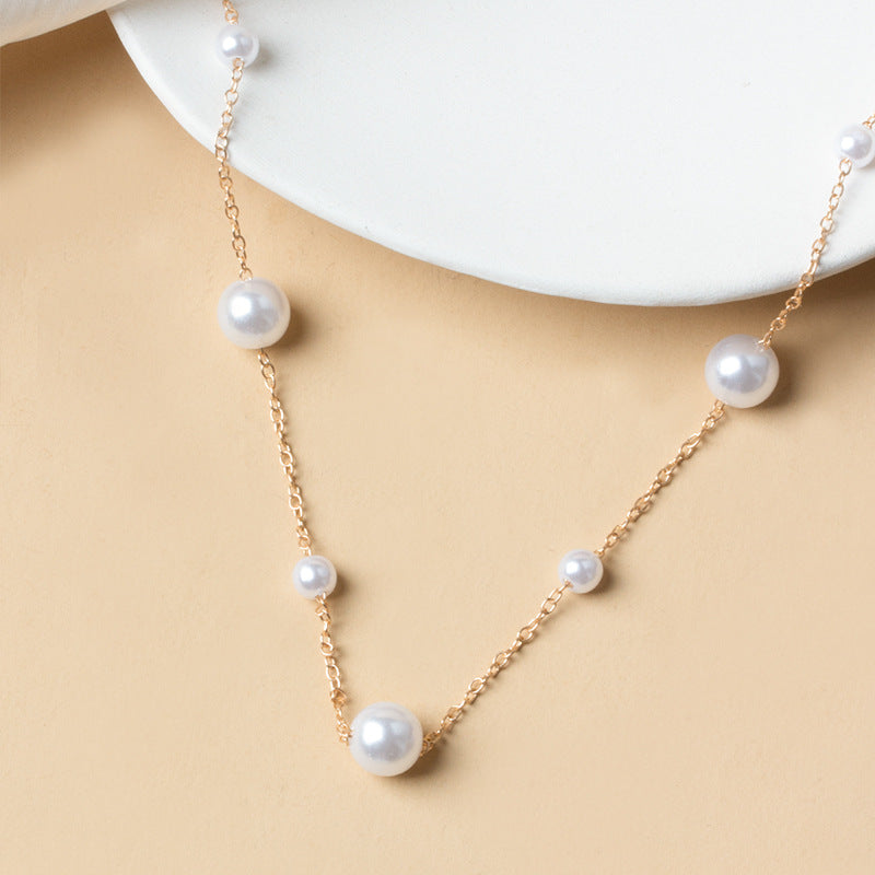Sweater chain autumn and winter wholesale european and american stylish jewelry women's simple fashion chain niche accessible luxury elegant pearl necklace