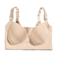 fashion gathered auxiliary breast anti-sagging underwire bra v bra glossy seamless sexy bra with breast pads intimates