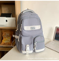 Backpack with multiple flap pocket pants design, junior high school student school bag, travel couple, large capacity, wear-resistant and dirt-resistant, campus style