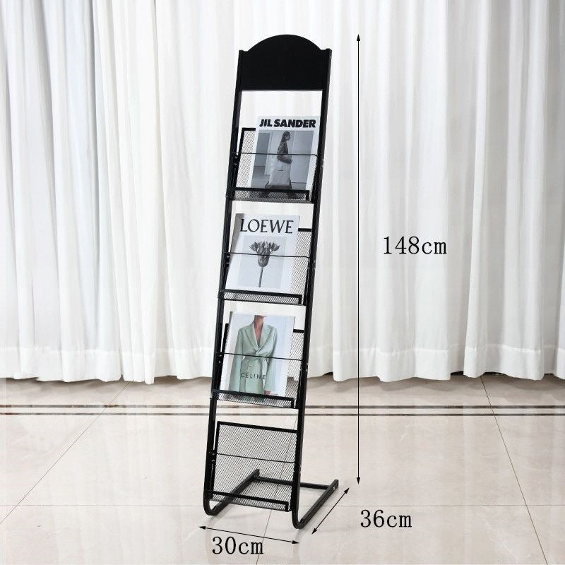 Floor magazine rack, newspaper rack, book rack, display rack, promotional material rack, single page rack, storage rack