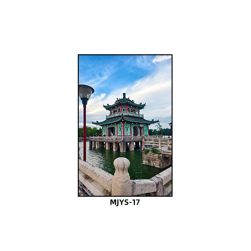 Jieyang ancient city architectural landscape hanging painting hotel box wall decoration painting hot pot restaurant restaurant characteristic cultural tourism mural