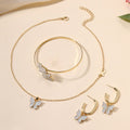 Wholesale butterfly necklace, european and american cross-border jewelry set, earrings, bracelet, pendant, high-end women's jewelry three-piece set