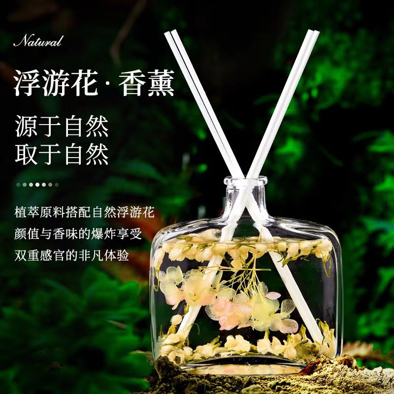 Preserved flower flameless reed diffuser - long-lasting fragrance for toilets, bathrooms, bedrooms, and hotel air freshening (deodorizing)