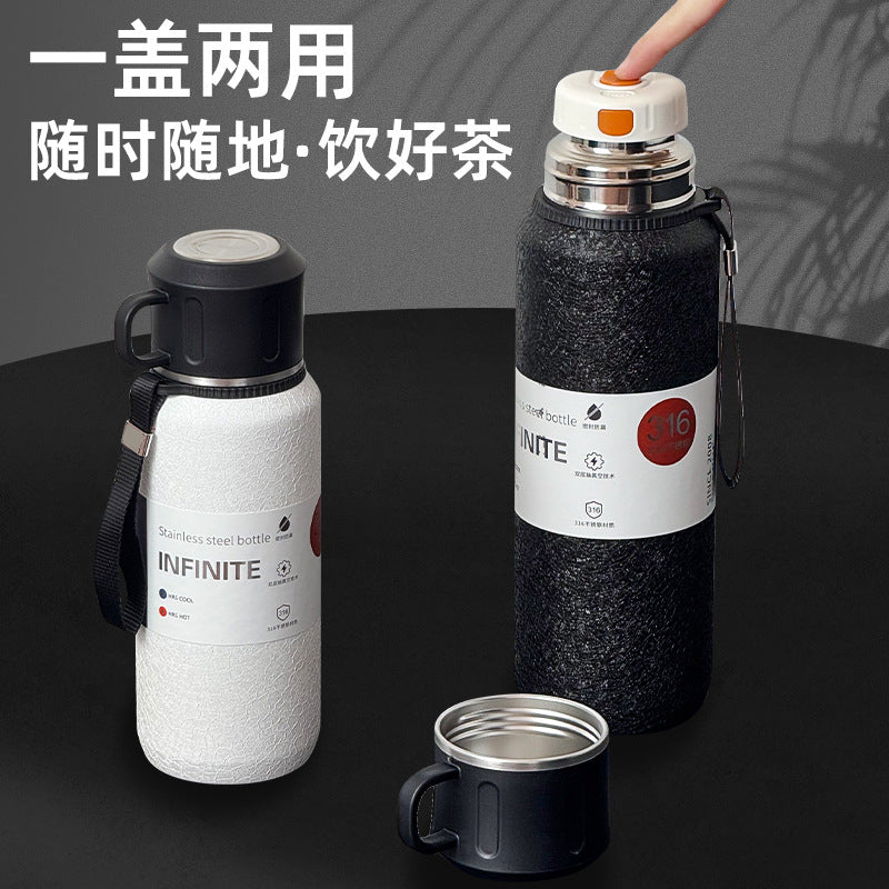 316l stainless steel vacuum insulated thermos - all steel construction, large capacity, portable for men's outdoor travel, hiking, and mountaineering