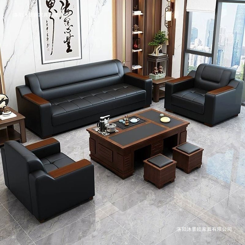 Office sofa business vip reception minimalist lounge office break area sofa coffee table set combination