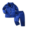 Kids' pajamas - autumn lightweight long sleeve new style - boys' and girls' air conditioning suit - imitation ice silk children's loungewear set