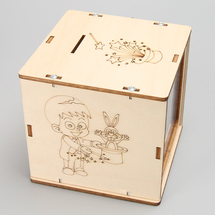 Magic box piggy bank handmade DIY technology small production primary and secondary school students stem education experiment educational toys