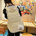 Backpack casual forest style fresh casual backpack cloud pendant preppy style high school student large capacity backpack