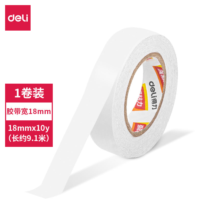 Deli double-sided tape high viscosity small roll core student use children's handmade transparent cotton paper tape double-sided tape wholesale