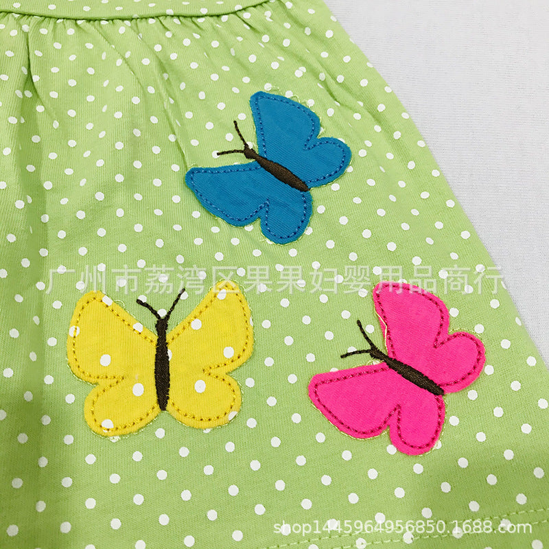 Girls' summer princess dress, 2020 new korean style, cute printed skirt for baby girls, trendy for 2-3 year olds