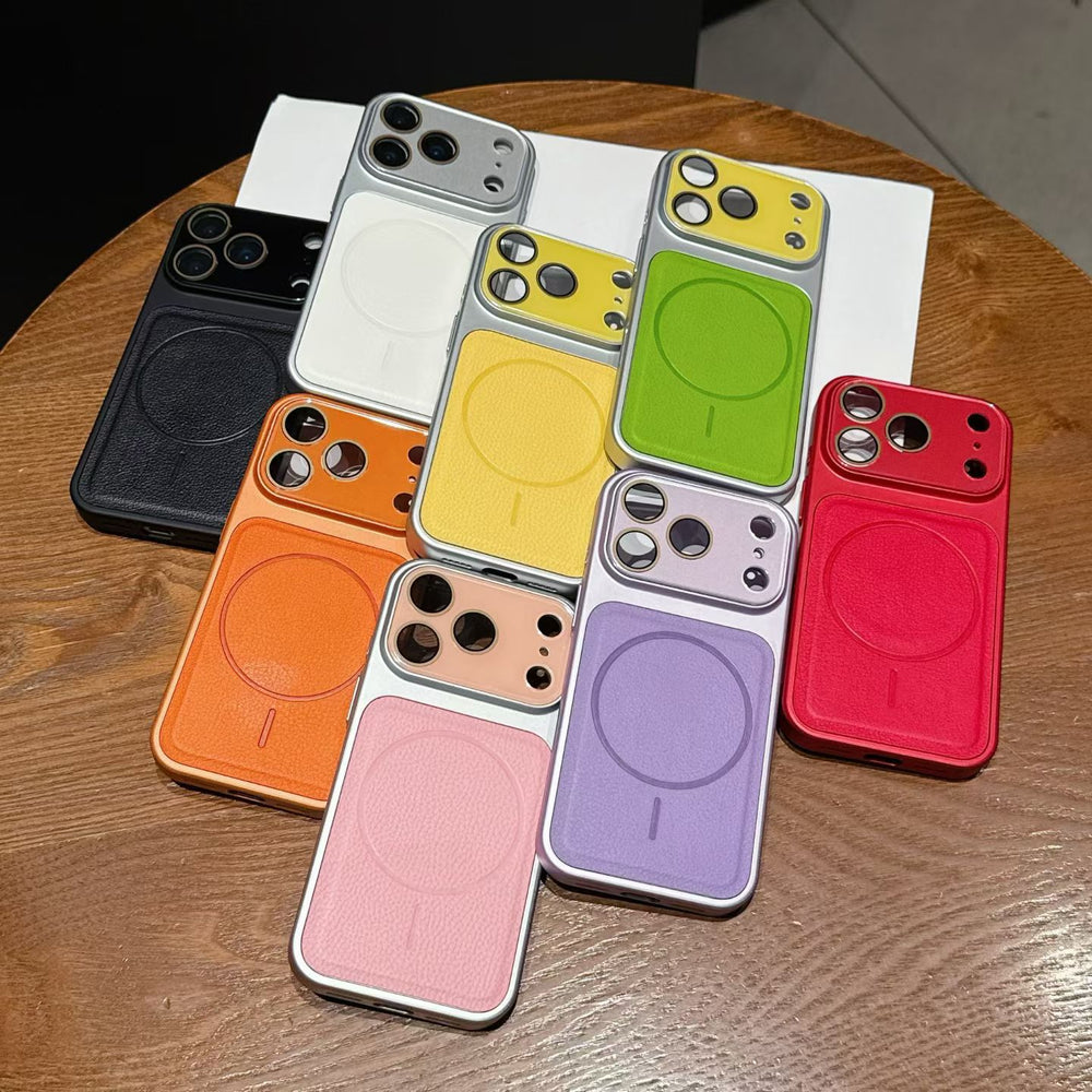 Dopamine lychee texture glass lens protector - instantly transform your phone into an apple 17 pro max magnetic case - compatible with iphone 16
