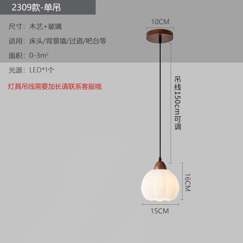 Medieval style lamps bedroom bedside small chandelier bedside table retro restaurant aisle new chinoiserie single head long hanging lamp