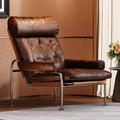 Used cigar chair bauhaus style oil wax genuine leather sofa chair designer accessible luxuryclassy living room armrest single chair
