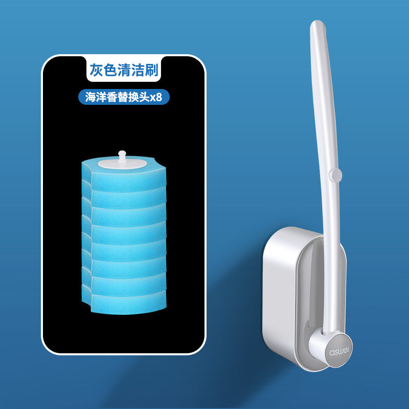 Wholesale disposable toilet brush - household toilet cleaning brush with long handle, no dead angles, wall-mounted cleaning tool