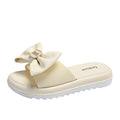 Trendy bowknot slides for women - new outdoor style, super popular, one-strap, non-slip, chunky sole, high-end sandals