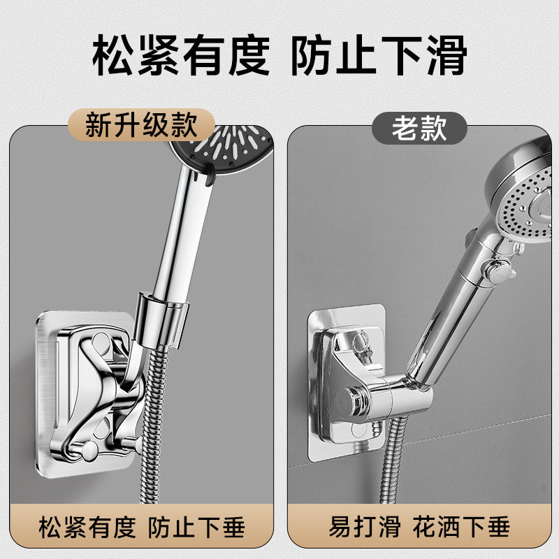No punching shower bracket bathroom shower shower double hook holder hanging seat accessories shower adjustable artifact