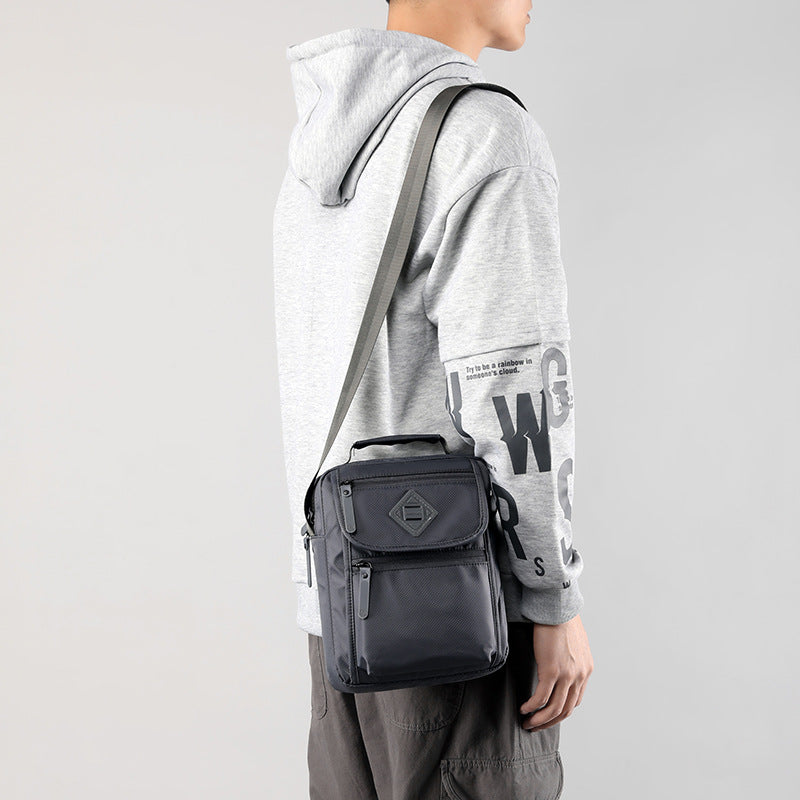 Shoulder bag men's versatile new large-capacity casual satchel nylon cloth shoulder bag men's portable small square bag