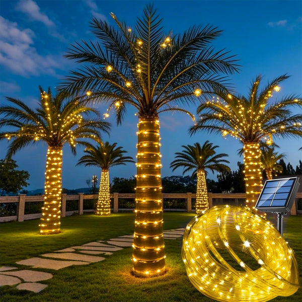 Solar tube light Water pipe light Outdoor garden decoration light Rainbow tube LED light string Christmas decoration light