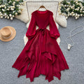 Miya pleated european and american dress women's  new arrivalsense of design asymmetrical strap waist pleated draped long skirt