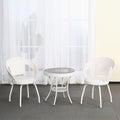 Simple balcony small tea table for home small apartment tea table living room rattan small coffee table table and chair combination glass round
