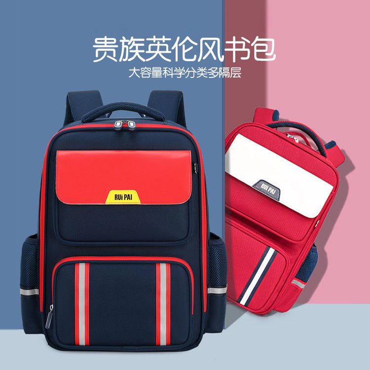 School bag children's primary school grades 3 to 6 multi-compartment large-capacity load reduction spine protection school bag spot custom printing logo
