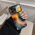 Niche art pearl mobile phone case suitable for iphone16/15 anti-fall apple 17promax colorful oil painting