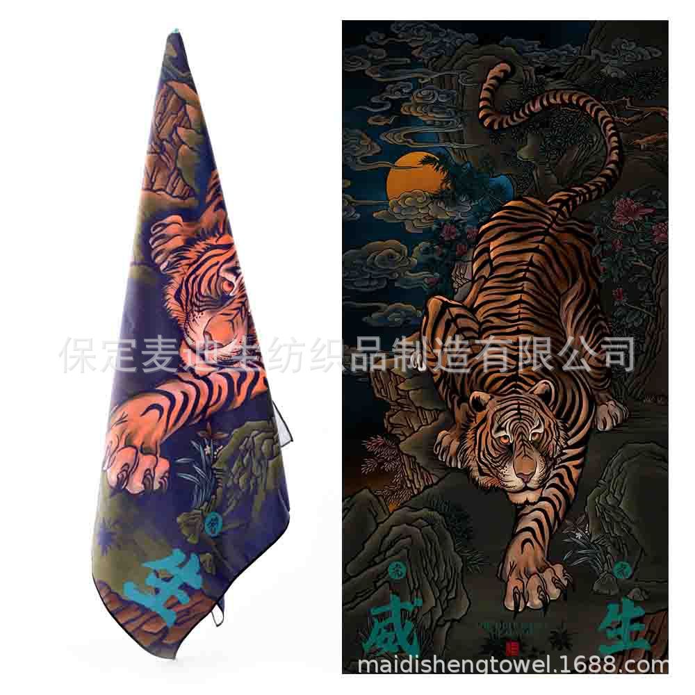 Factory wholesale full-page printed sand-free beach towel, soft, absorbent, quick-drying, mesh bag packaging, advertising cheerleading bath towel