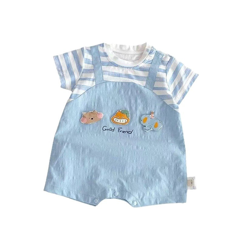 Summer newborn baby clothes, baby romper, cartoon short-sleeve, cartoon summer outfit, lightweight crawling suit, outdoor wear