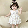 Girls' summer dress - lightweight baby clothes, cute baby girl's first birthday dress, cake skirt, polka dot romper dress
