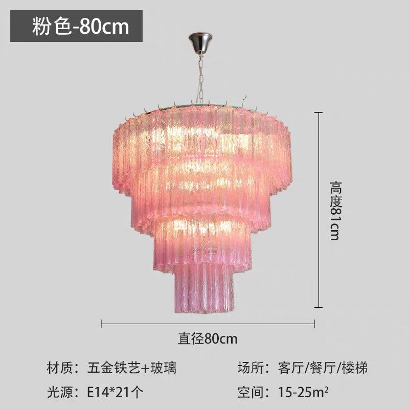 French light luxury crystal staircase light premium dining room bedroom villa lighting 2025 new living room chandelier