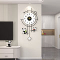 2025 new minimalist modern light luxury panda clock - silent, punch-free wall clock for living room, creative timepiece